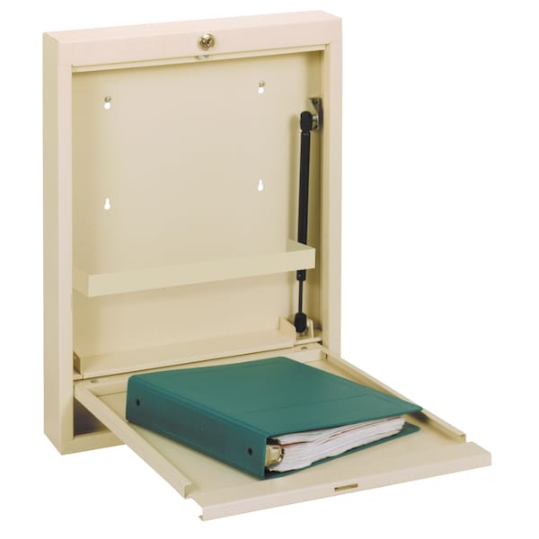Slim Line Self Close Wall Desk, Beige (23.75"h X 18"W X 3"D)